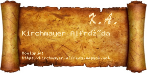 Kirchmayer Alfréda névjegykártya